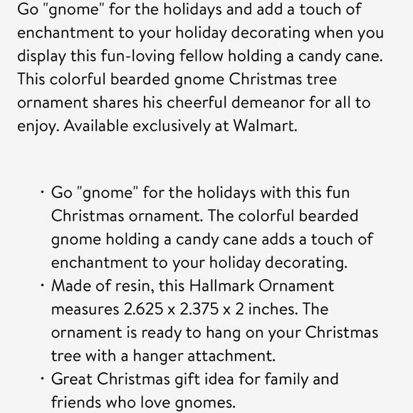 HALLMARK Gnome Christmas Ornament Walmart Exclusive 2021 New - Picture 9 of 11